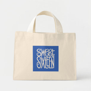 Sweet sixteen白バッグ ミニトートバッグ