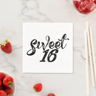 Sweet sixteen第16誕生日第16日 スタンダードカクテルナプキン