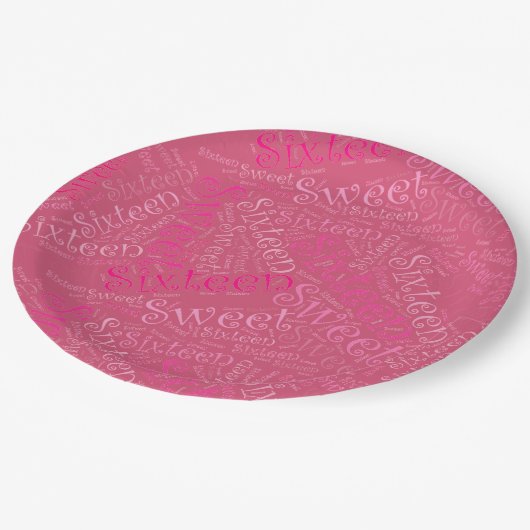 Sweet sixteen紙プレート-パーティー供給 – おもしろい ペーパープレート (アングル)