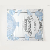 Sweet sixteen背景バタフライダスティブルードレス タペストリー (正面(横))