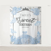 Sweet sixteen背景バタフライダスティブルードレス タペストリー (正面)