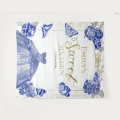 Sweet sixteen背景バタフライ王室のブルードレス タペストリー (正面(横))