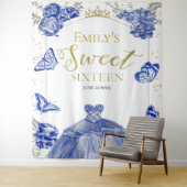 Sweet sixteen背景バタフライ王室のブルードレス タペストリー (インサイチュ)