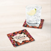 Sweet sixteen蝶フローラ スクエアペーパーコースター (インサイチュ)