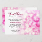 sweet sixteen誕生パーティーの招待 招待状 (正面/裏面)