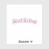 Sweet sixteen誕生日かわいらしピンクホワイトかわいい シール (シート)