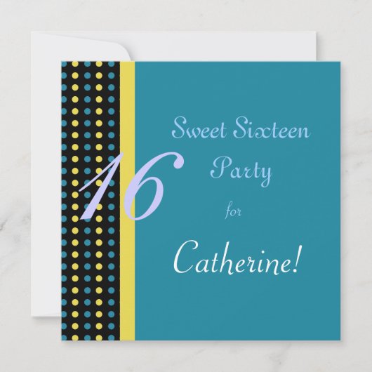 sweet sixteen誕生日の招待 招待状 (正面)
