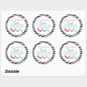 Sweet sixteen誕生日ガーリーピンクお洒落シック ラウンドシール (シート)