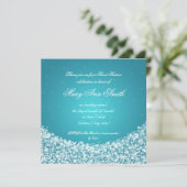 Sweet sixteen誕生日スタースパークルターコイズ 招待状 (スタンド正面)