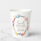 Sweet sixteen誕生日パーティーboho artカラフル 紙コップ (裏面)