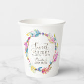 Sweet sixteen誕生日パーティーboho artカラフル 紙コップ (正面)