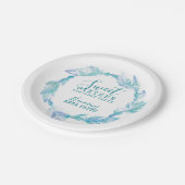 Sweet sixteen誕生日パーティーboho art aqua ペーパープレート (アングル)