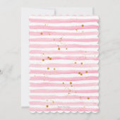 Sweet sixteen誕生日ピンクストライプ招待状 招待状 (裏面)