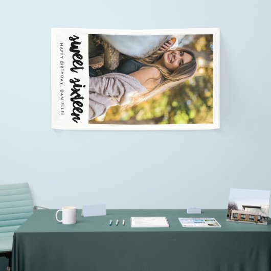 Sweet sixteen誕生日フォトバナー 横断幕 (トレードショー)