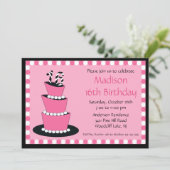 Sweet sixteen誕生日モダンパーティーの招待 招待状 (スタンド正面)