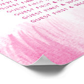 Sweet sixteen誕生日レッドピンクアートテーブルチャート ポスター (角)