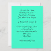 Sweet sixteen誕生日招待状のミュージックノート 招待状 (裏面)