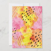 Sweet sixteen誕生日招待状 |ピンク抽象芸術 招待状 (裏面)