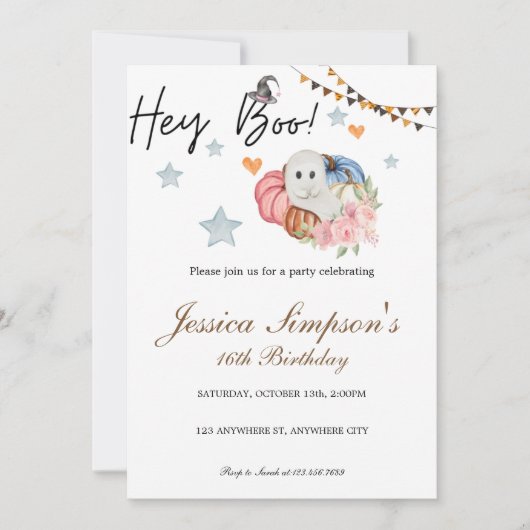 Sweet sixteen誕生日招待状 招待状 (正面)