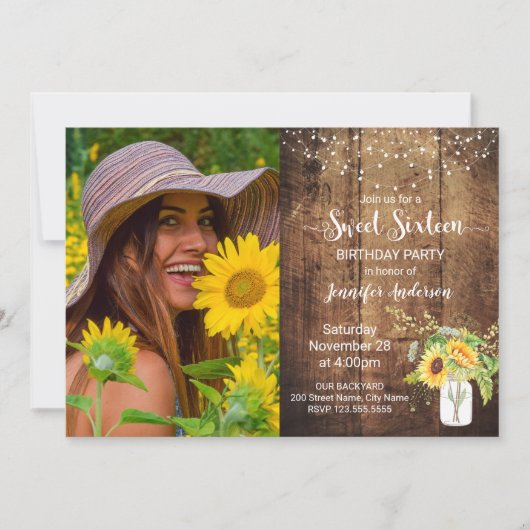 Sweet sixteen誕生日招待状 招待状 (正面)