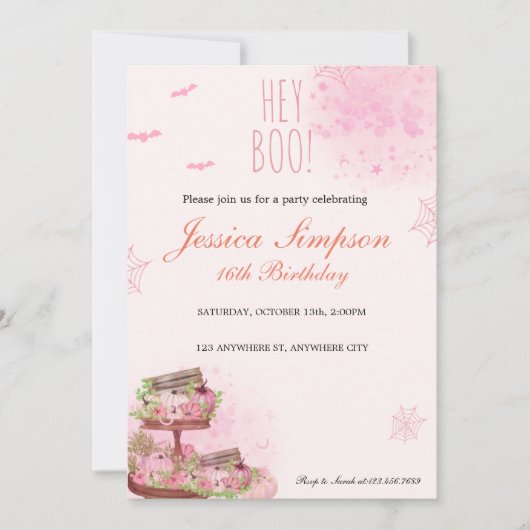 Sweet sixteen誕生日招待状 招待状 (正面)