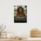 Sweet sixteen誕生日金ゴールドのダイヤモンド歓迎サイン ポスター (キッチン)