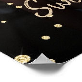 Sweet sixteen誕生日金ゴールドグリッターウェルカムサイン ポスター (角)