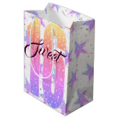 Sweet sixteen誕生日 |スターズピンクグリッター ミディアムペーパーバッグ (裏面アングル)