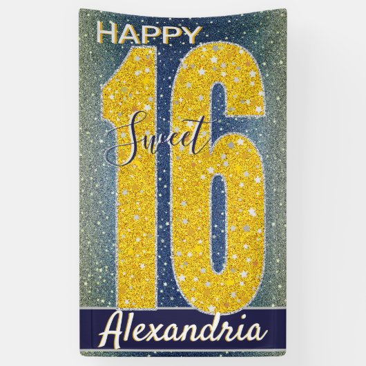 Sweet sixteen誕生日 | Stars Sky Blue銀河系 横断幕 (縦)