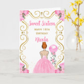 Sweet sixteen赤毛プリンセス(ピンク) カード (黄色い花)