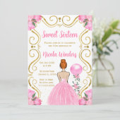 Sweet sixteen赤毛プリンセス(ピンク) 招待状 (スタンド正面)