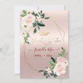 Sweet sixteen赤面クリームバラ水彩花 招待状 (正面)