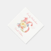 Sweet sixteen赤面ピンクフローラ16誕生日 スタンダードカクテルナプキン (角)