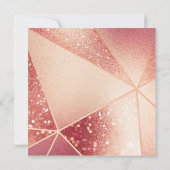 Sweet sixteen赤面フローラバラ金ゴールドグリッター 招待状 (裏面)