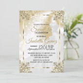 Sweet sixteen金ゴールドとプリンセスガウン 招待状 (スタンド正面)