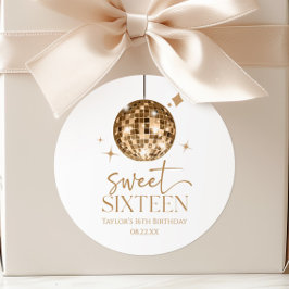 Sweet sixteen金ゴールドディスコボール16thバースデーパーティー ラウンドシール