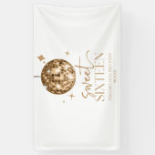 Sweet sixteen金ゴールドディスコボール16thバースデーパーティー 横断幕 (縦)