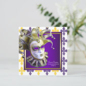 Sweet sixteen金ゴールドパープルマスカレードパーティー 招待状 (スタンド正面)