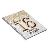 Sweet sixteen金ゴールドフェイクフォイルグリッター ノートブック (右側)