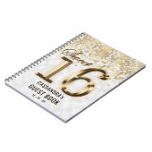 Sweet sixteen金ゴールドフェイクフォイルグリッター ノートブック (左側)