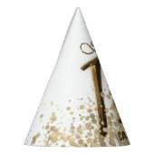 Sweet sixteen金ゴールドフェイクフォイルグリッター パーティーハット (左)