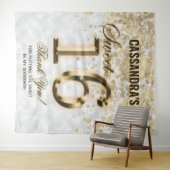 Sweet sixteen金ゴールドホイフェイクルグリッタータペストリー タペストリー (インサイチュ(横))