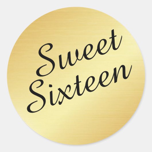 Sweet sixteen金ゴールド封筒用シールシール ラウンドシール (正面)
