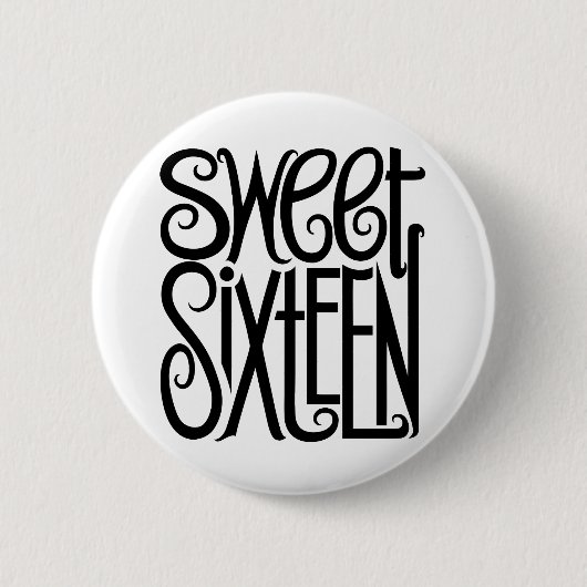 Sweet sixteen黒ボタン 缶バッジ (正面)