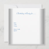 Sweet sixteen16エレガントホワイトシルバーブルー 招待状 (裏面)