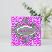 Sweet sixteen16ゼブラパープルホワイトシルバー2 招待状 (スタンド正面)