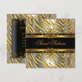 Sweet sixteen16ゼブラ金ゴールドブラックシルバー 招待状 (正面/裏面)