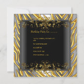 Sweet sixteen16ゼブラ金ゴールドブラックシルバー 招待状 (裏面)