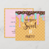 Sweet sixteen16ドリッピーワッフルコーン 招待状 (正面/裏面)