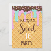 Sweet sixteen16ドリッピーワッフルコーン 招待状 (正面)